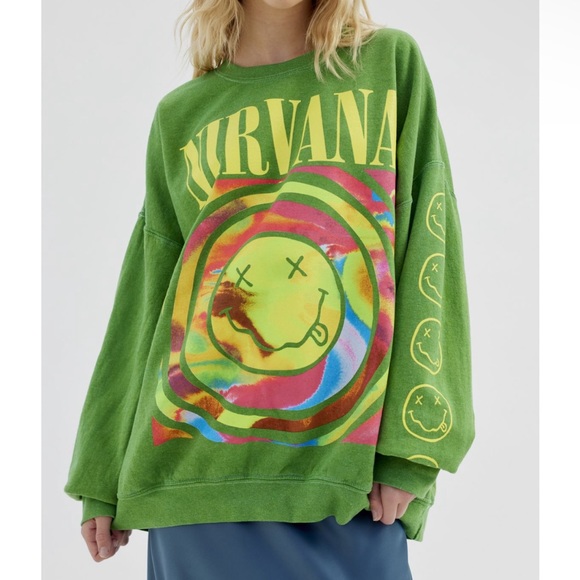 Urban Outfitters Tops - ✨ NWT UO Nirvana Smile Overdyed Sweatshirt